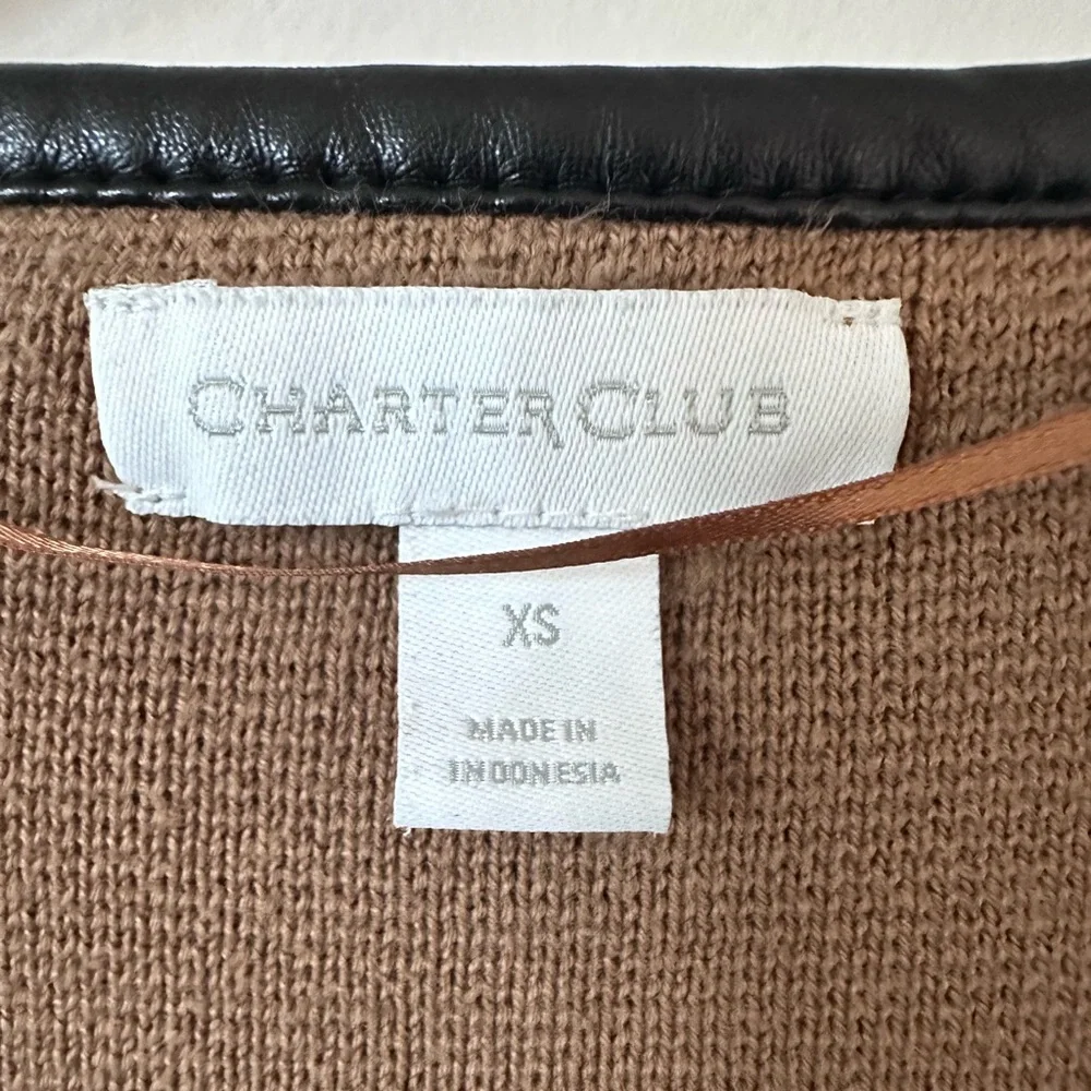 Charter Club Women's Milano Cotton Colorblocked Cardigan - Picture 4 of 5